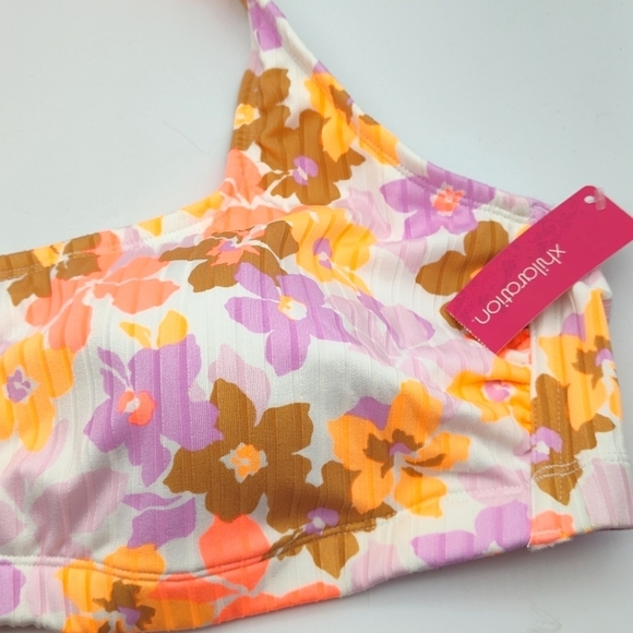 NWT Xhilaration Floral Halter Bikini Top - Picture 2 of 5